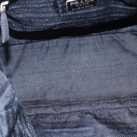 PRADA Beads Fringe Tote Bag Nylon Black Silver Auth bs30470 - Picture 11 of 16